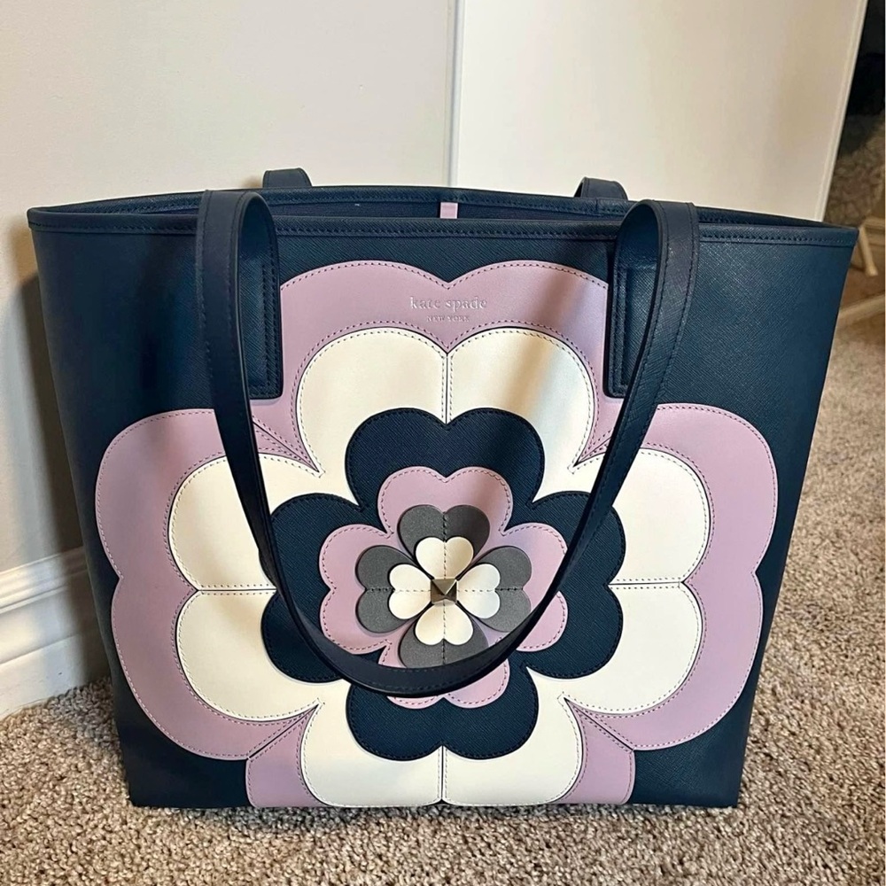 Kate Spade Blue and Pink Floral Tote | NWOT